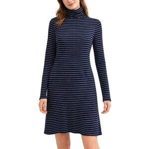 Reformation Rochelle Ribbed Dress Stripe Turtleneck Mini